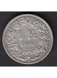 1911 - SVIZZERA 1 Franc  Argento Standing Helvetia Spl